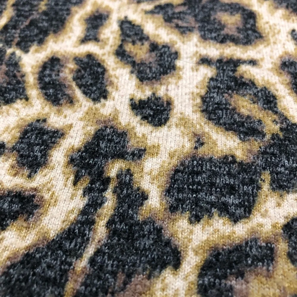 Zara Trafaluc (TRF) Womens 3/4 Sleeve Faded Leopard Print Brown Black Top L - Picture 2 of 9